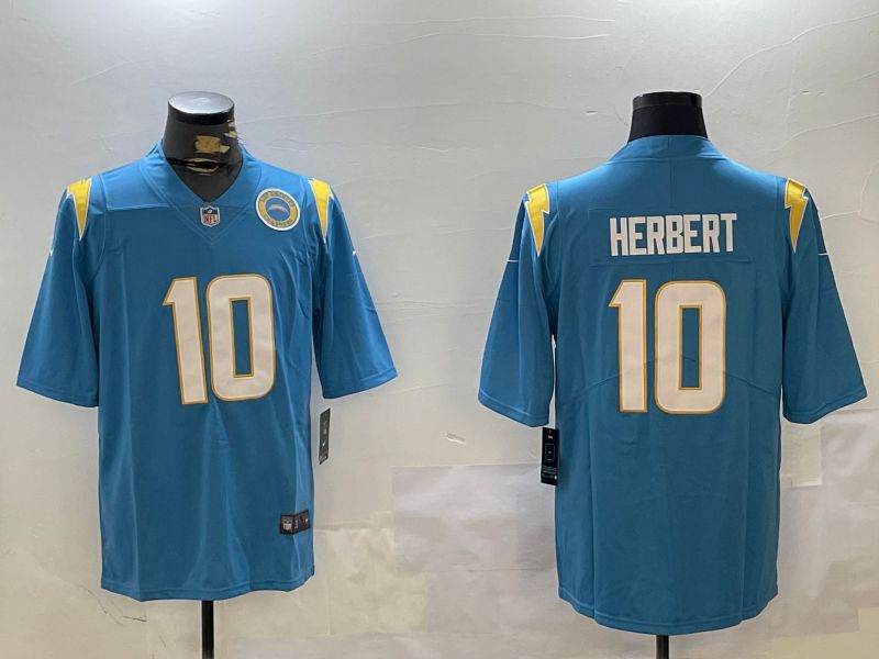 Men Los Angeles Chargers #10 Herbert Blue Second generation 2024 Nike Limited NFL Jersey style 2->los angeles chargers->NFL Jersey